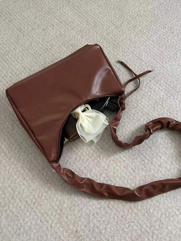 ヴィンテージブラウン シュリンクショルダーバッグ – 閑静の余韻